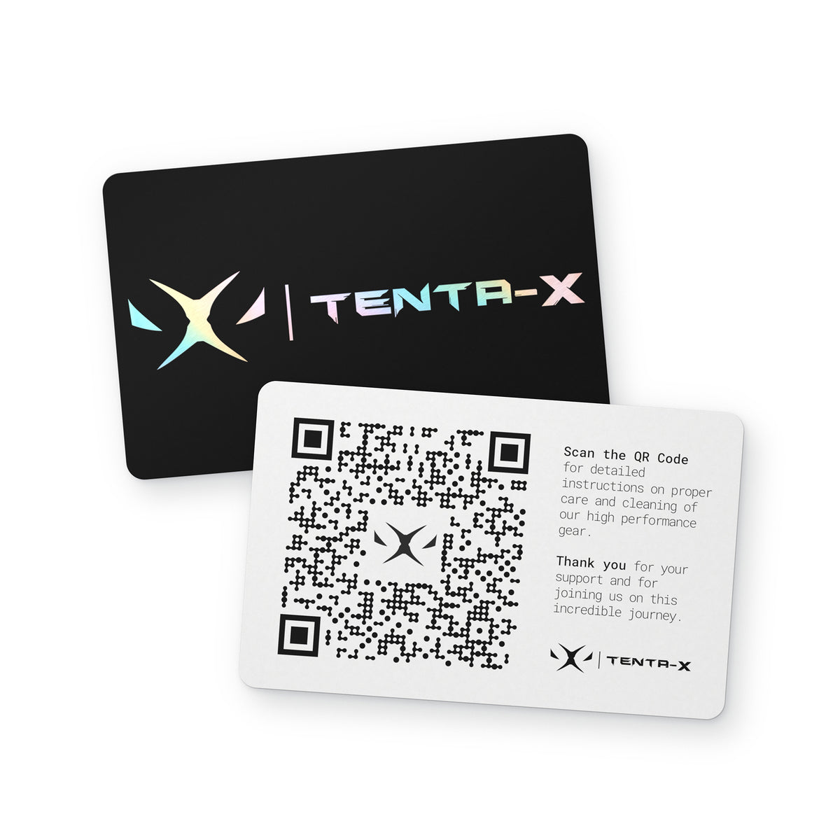 TENTA-X Caring Instruction card